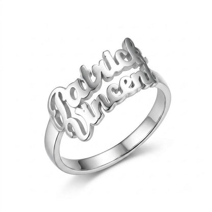 Custom personalized-double-name-script-ring main product vie