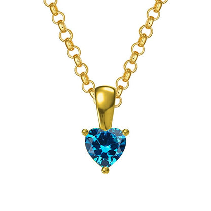 Personalized single heart pendant in Gold Plating with one custom birthstone.