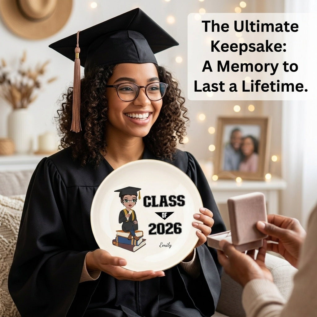 Personalized graduation gift tray for a lifetime memory.