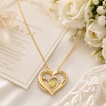 Personalized heart necklace in a romantic gift scene