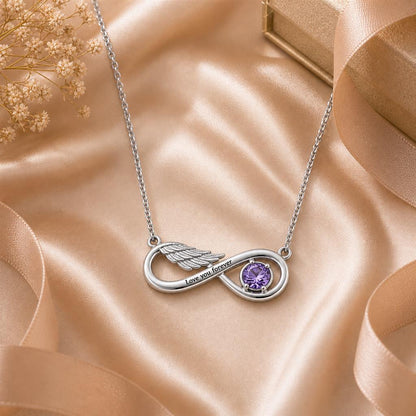 Infinity necklace in a satin gift scene