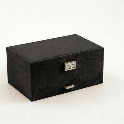 Suede jewelry organizer box, perfect for a bridal party or bridesmaid gift, customized with a name.