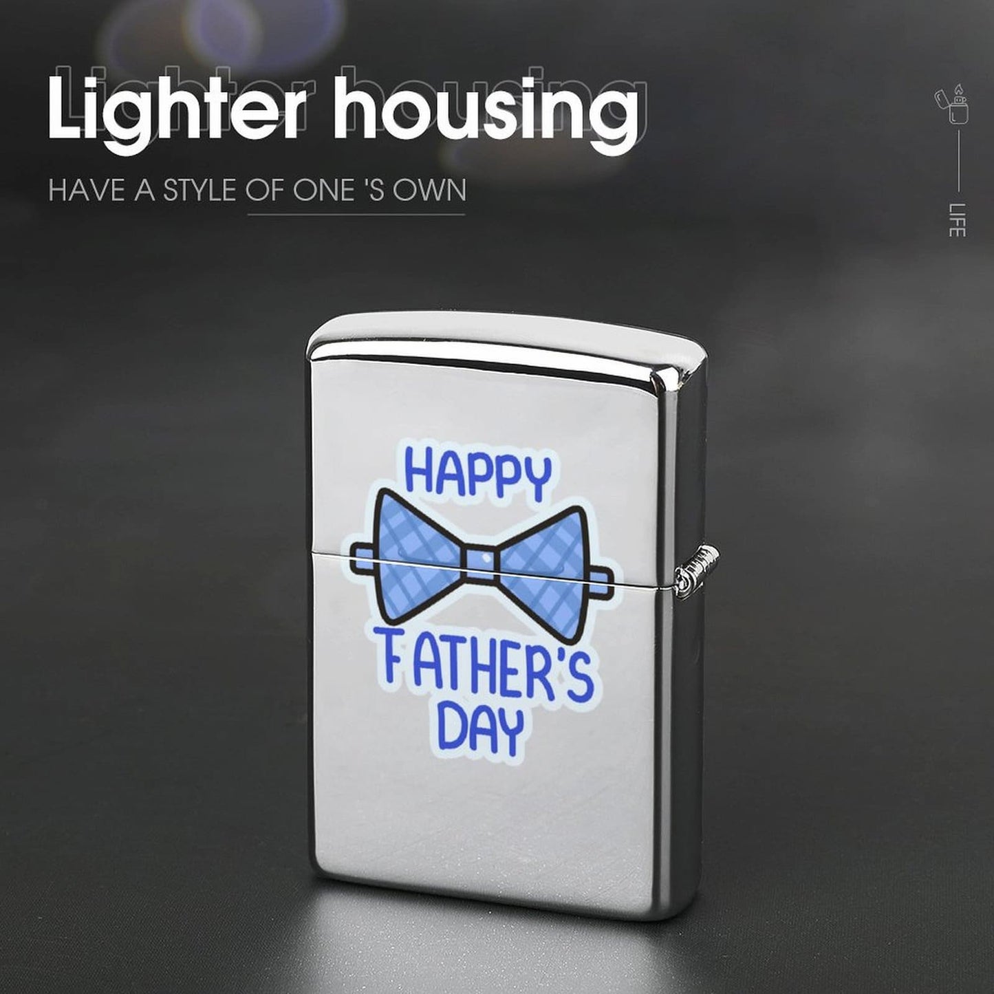 Personalized Lighter housing with custom print area. Ideal for adding a photo or logo design.