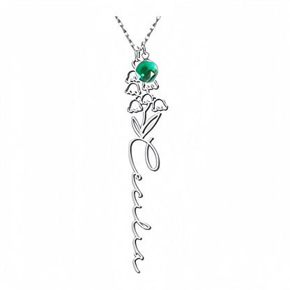 Customize Your Own Floral Name Necklace with Birthstone