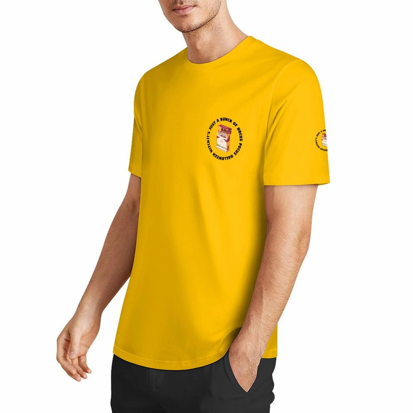 T-shirt personnalisé 100 % coton à col rond | Impression personnalisée poitrine et manche | 160 g | Idéal pour un cadeau du quotidien