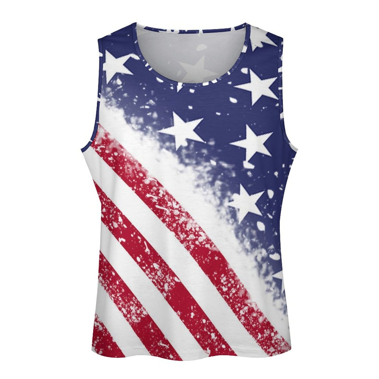 Flat lay of Personalized Mens Novelty Graphic Tank Top, Front view, Breathable fabric.