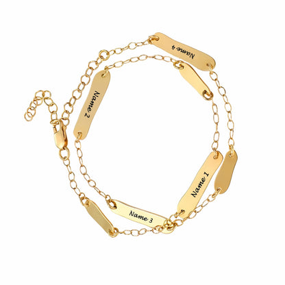 Bracelet de cheville personnalisé avec plusieurs noms, cadeau d'amitié ou pour la fête des mères