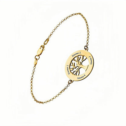 Personalized Engraved Tree of Life Bracelet | Custom Name Family Keepsake Gift