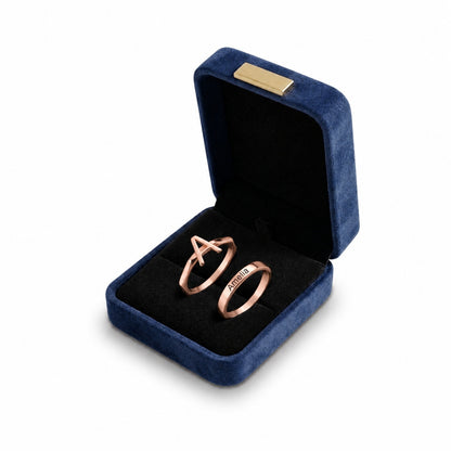 Custom personalized-name-initial-ring gift box presentation