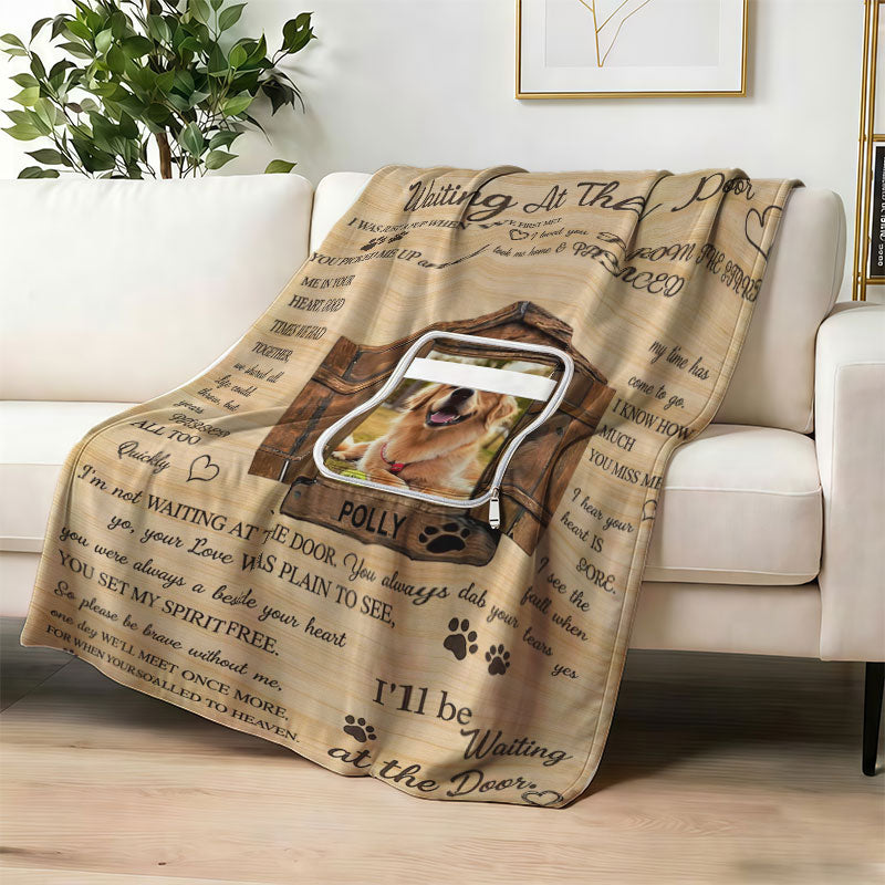 Foldable pet photo collage blanket with custom dog images