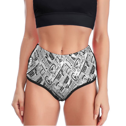 Dreamy Personalized Print High-Waist Booty Shorts | Active Wicking Yoga & Running Wear