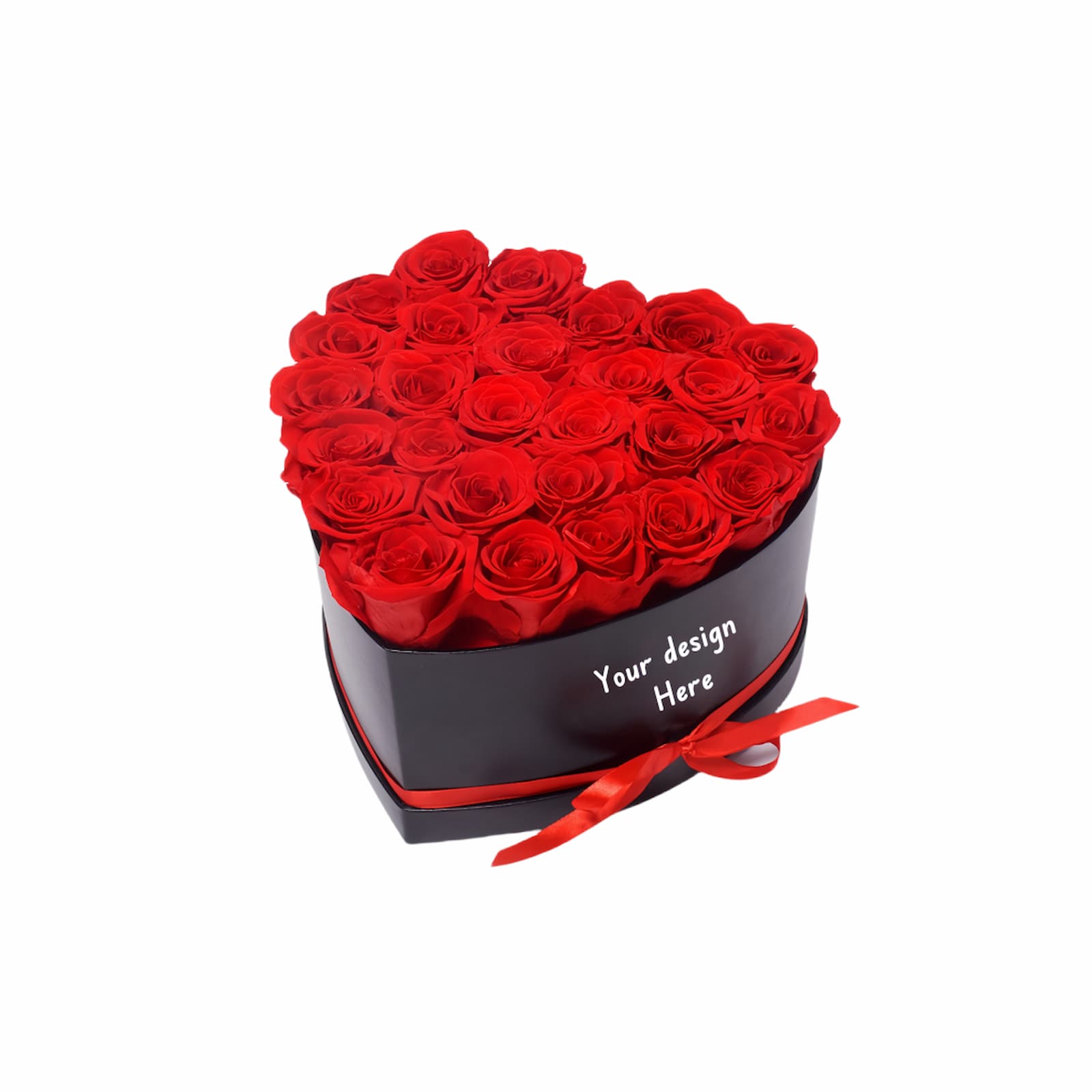 Red Forever Flowers Heart Box, Personalized Design, Mother's Day Gifts