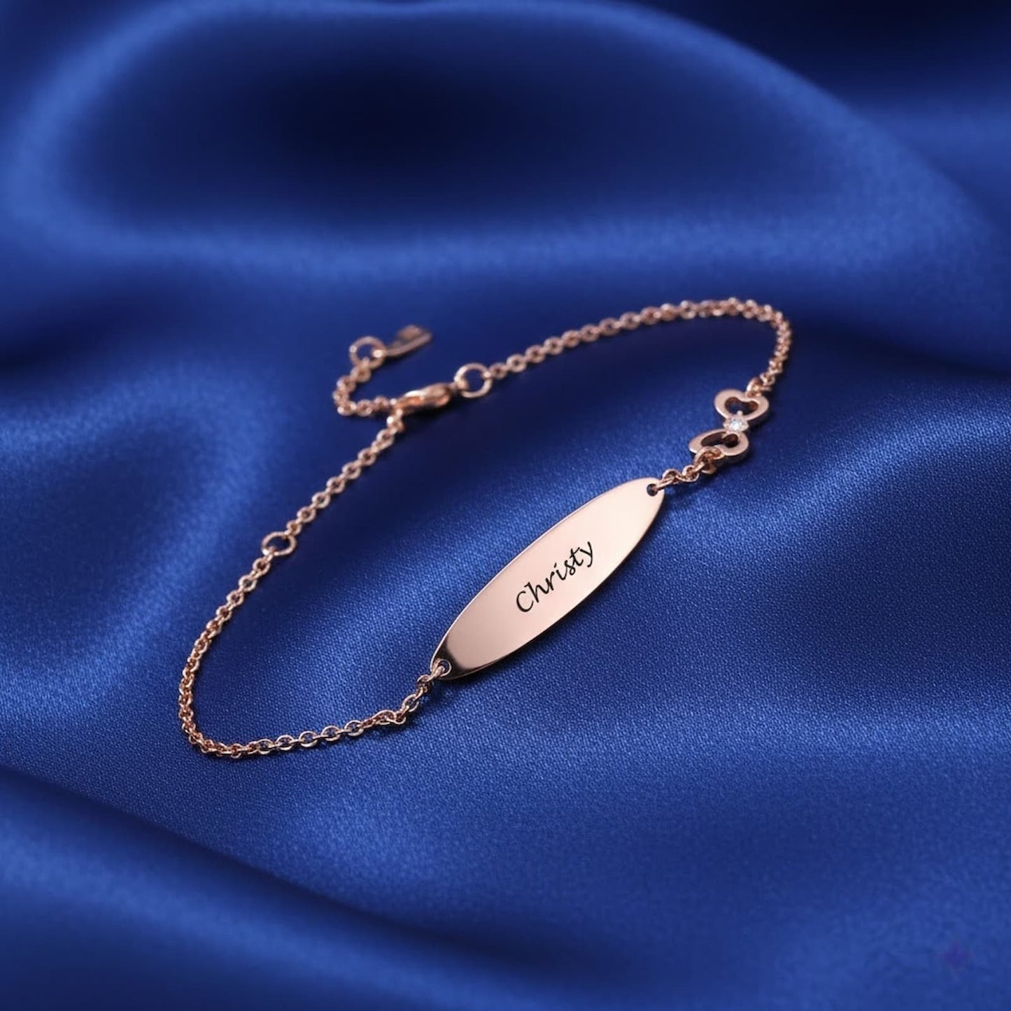 Personalized rose gold ID bracelet 