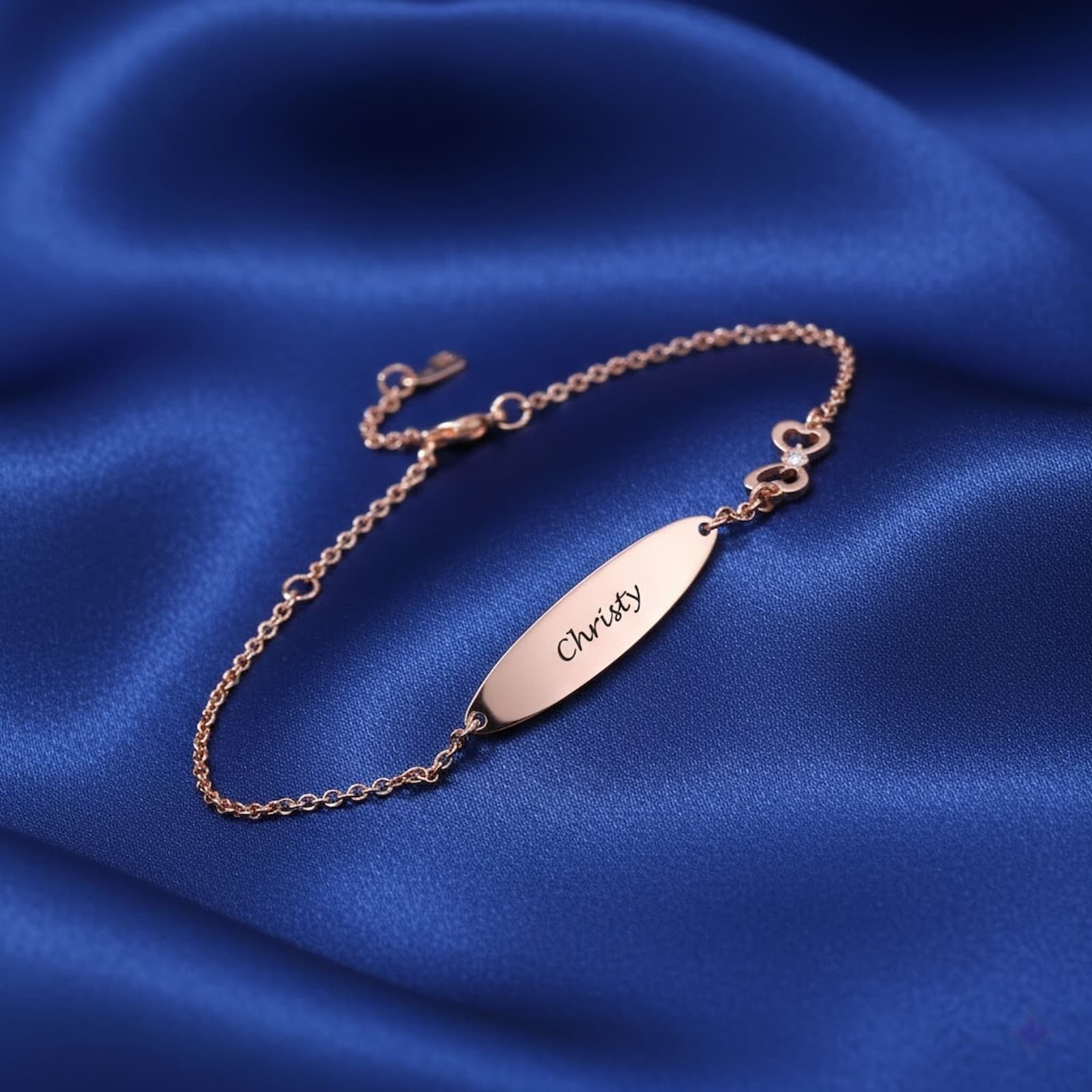 Personalized rose gold ID bracelet 