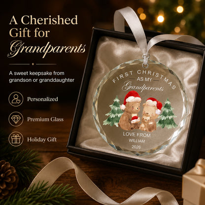 Personalized First Christmas as My Grandparents Glass Ornament main product view