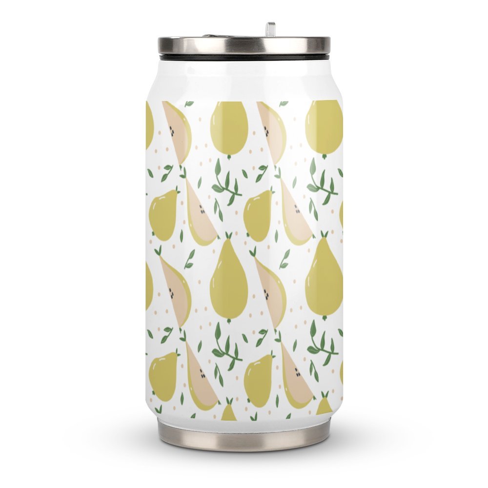 Personalized Stainless Steel Travel Mug With Straw And Custom Print.
