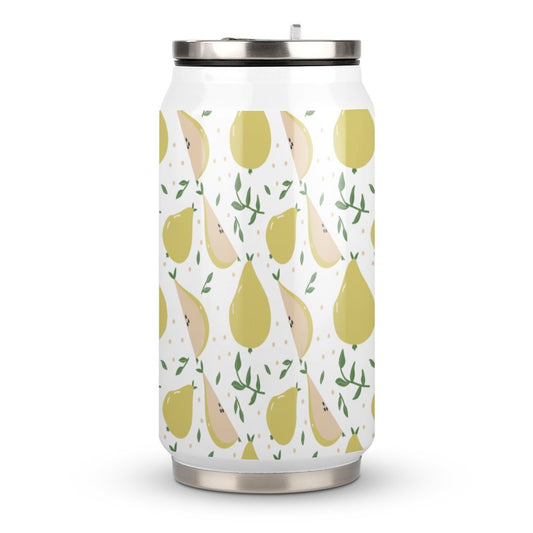 Personalized Stainless Steel Travel Mug With Straw And Custom Print.