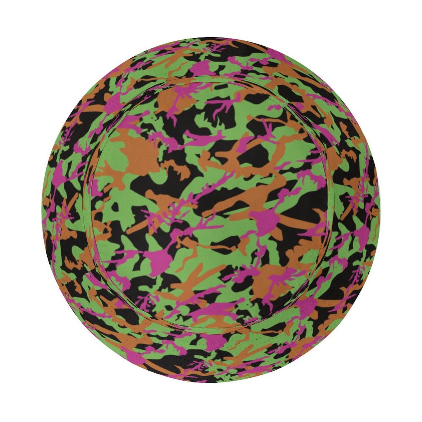 Personalized Summer Hat top view with Custom Print camouflage pattern.
