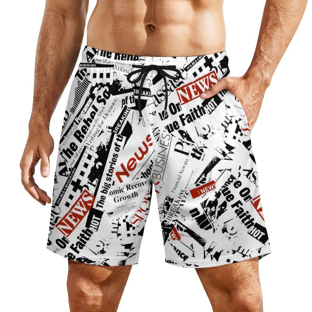 Personalized Swim Trunks with bold Custom Print. Quick Dry fabric.