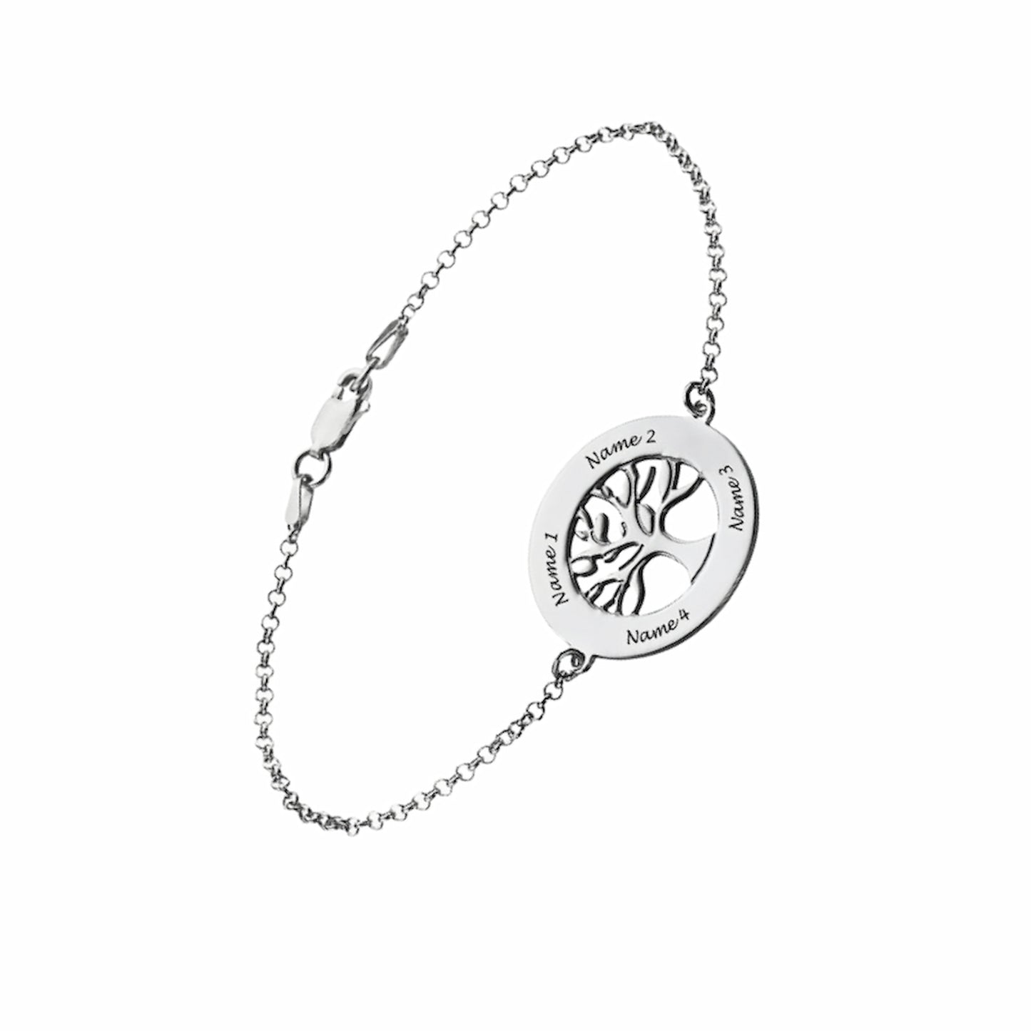 Personalized Engraved Tree of Life Bracelet | Custom Name Family Keepsake Gift