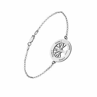 Personalized Engraved Tree of Life Bracelet | Custom Name Family Keepsake Gift