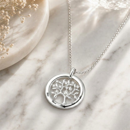 Tree of life necklace on marble