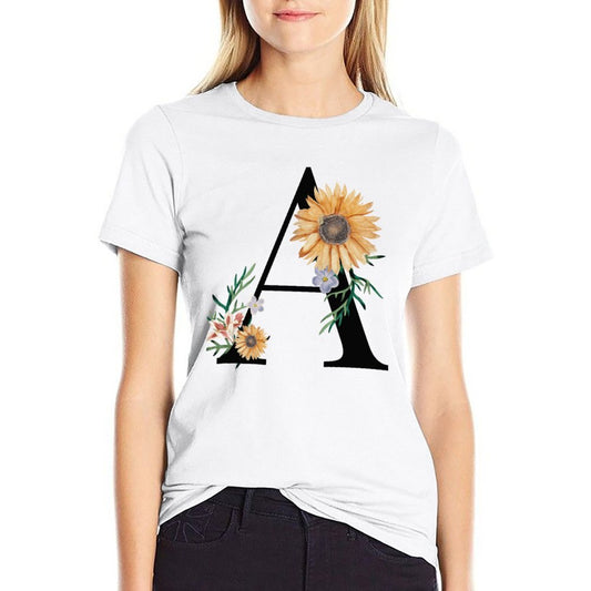 Personalized T-Shirt Women model front. Custom Design Cotton Tee.