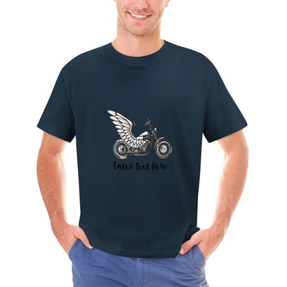 Personalized Winged Dad white T-Shirt front with custom name and angel wings design.