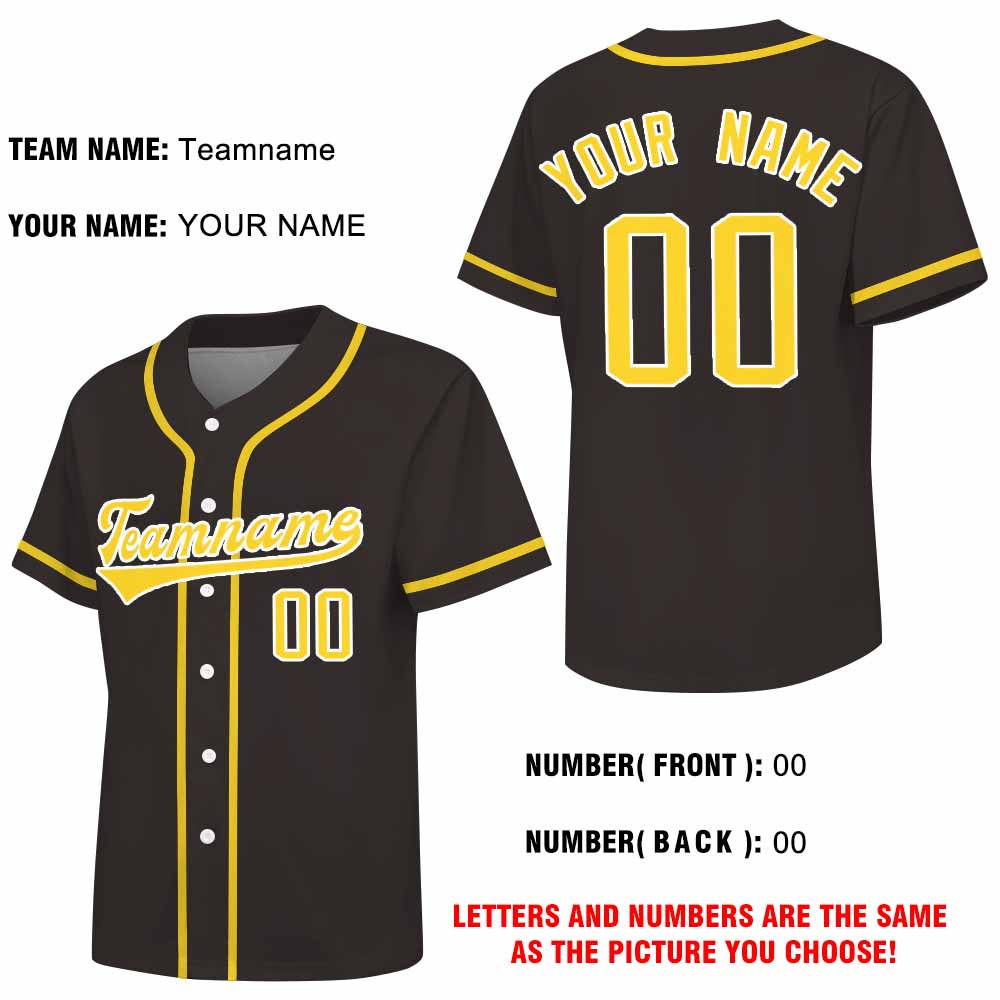 Personalized Women Baseball Jersey guide showing custom name, numbers (front/back), and fonts.