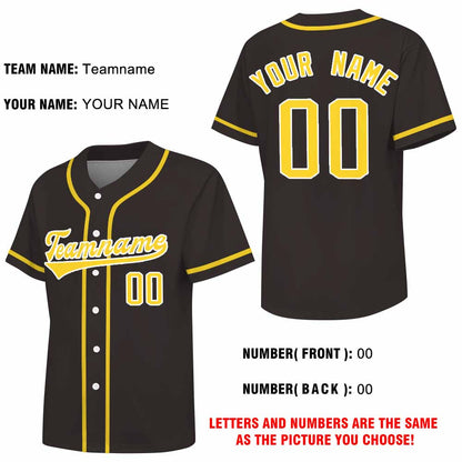 Personalized Women Baseball Jersey guide showing custom name, numbers (front/back), and fonts.