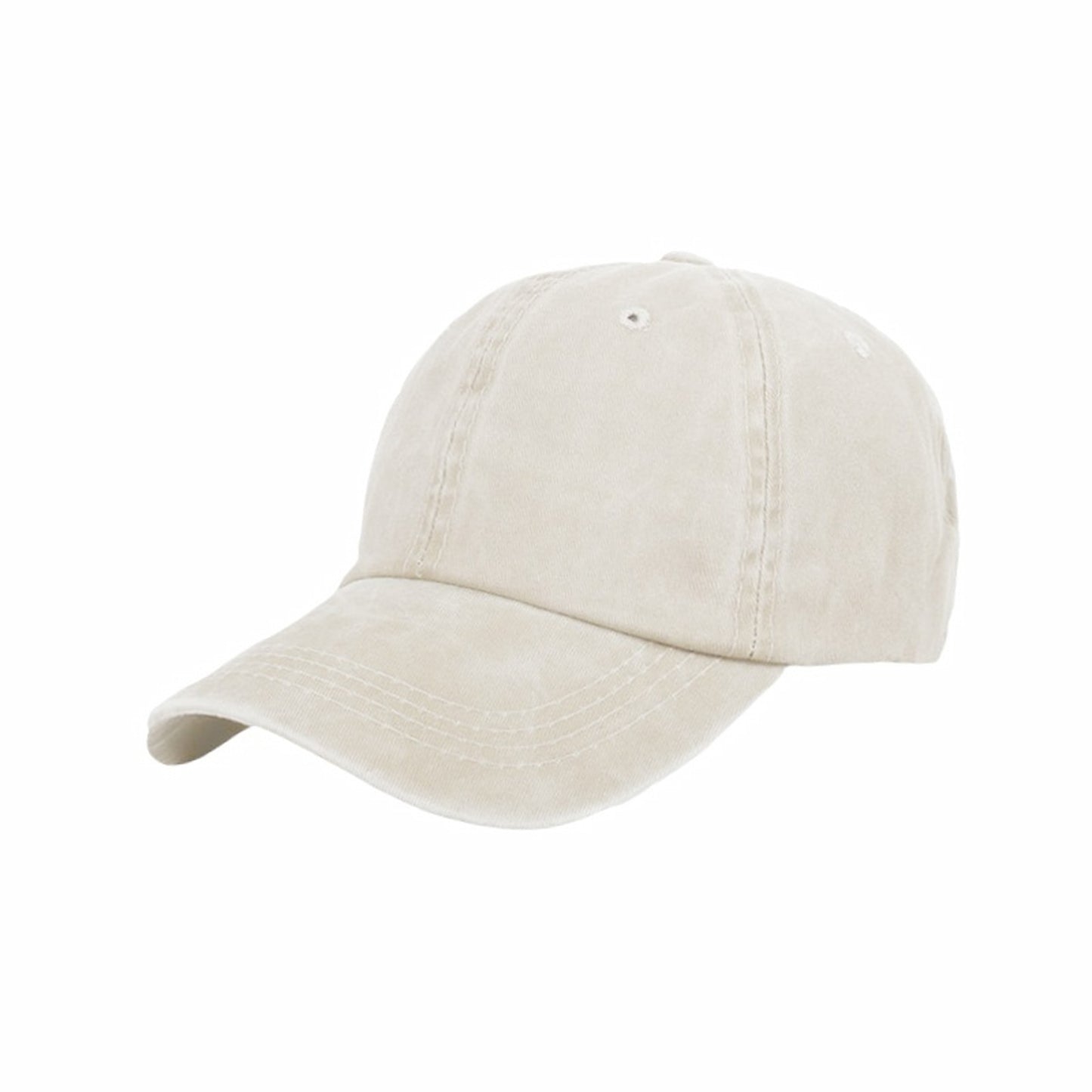 Custom  ivory cotton dad hat; blank for logo embroidery. Perfect personalized cap for summer teams & branding.