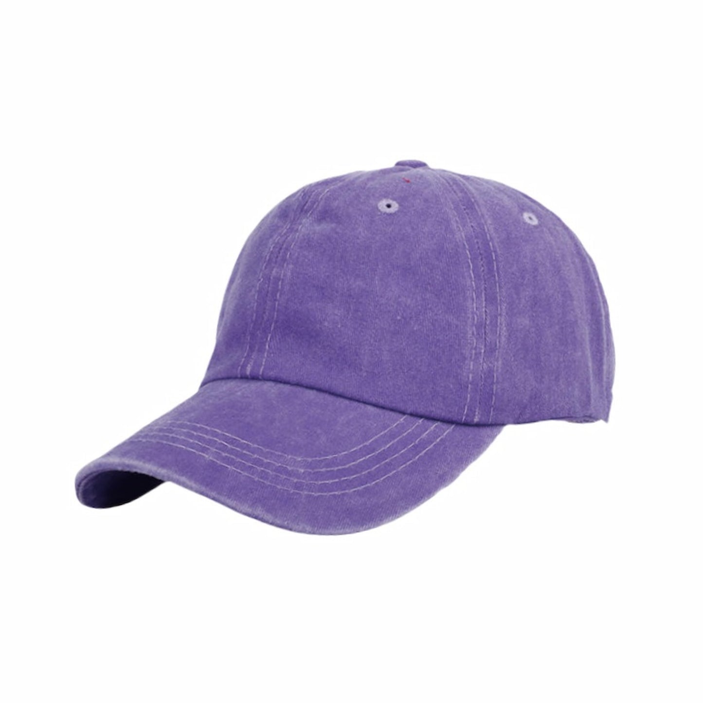 Custom purple cotton dad hat; blank for logo embroidery. Perfect personalized cap for summer teams & branding.