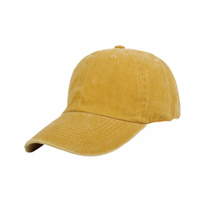 Custom yellow cotton dad hat; blank for logo embroidery. Perfect personalized cap for summer teams & branding.