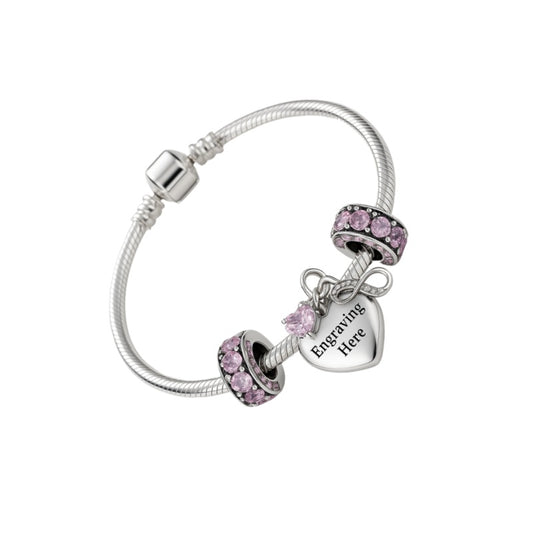 Personalized Charm Bracelet in Sterling Silver – Valentine’s Day Jewelry for Women