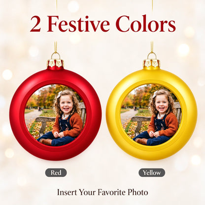 Personalized Photo Christmas Ball Ornament, Custom Family Picture Keepsake - gift scene