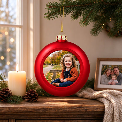 Personalized Photo Christmas Ball Ornament, Custom Family Picture Keepsake - custom options or details