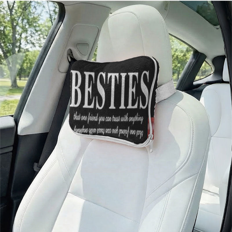 Personalized 2-in-1 Foldable Bestie Friendship Blanket, Bestie Birthday Gift for Women, Friend Appreciation Present