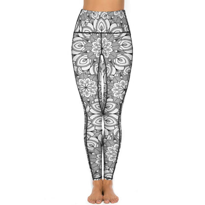 Women's Premium Printed High Waisted Leggings. Tummy control for yoga, running, cycling.