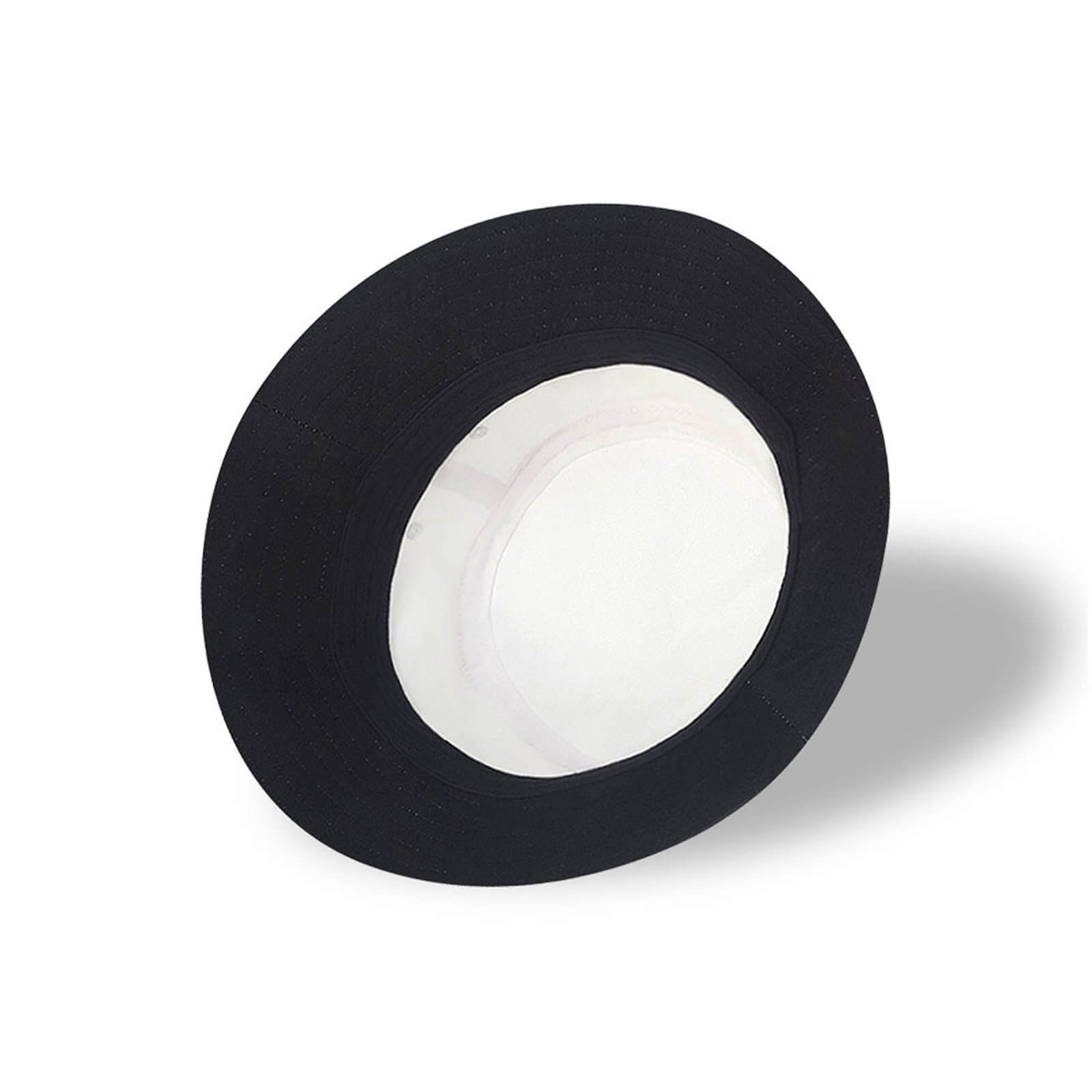 Interior stitching details of the Printed Beach Bucket Hat lining.