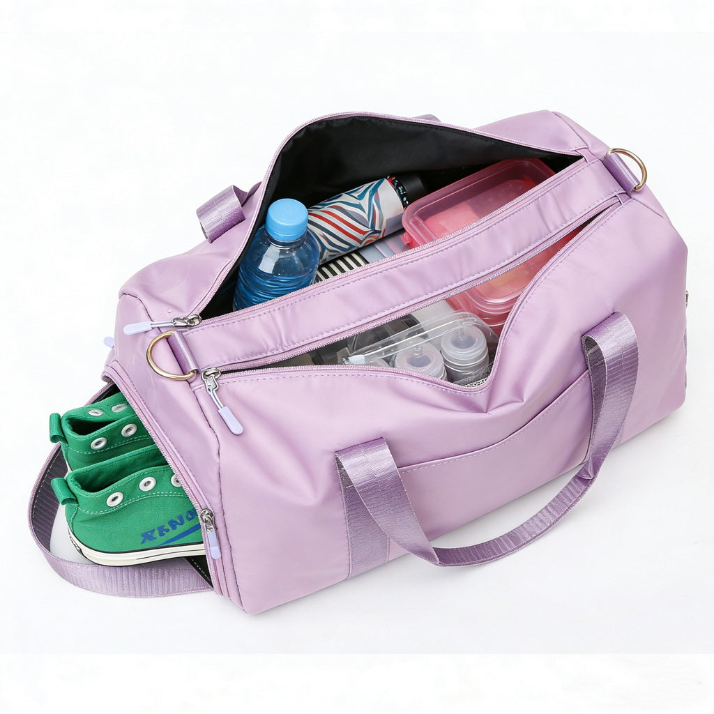 Personalized Embroidered Duffel Bag with Shoe Compartment - Custom Name Weekender Bag for Gym & Travel