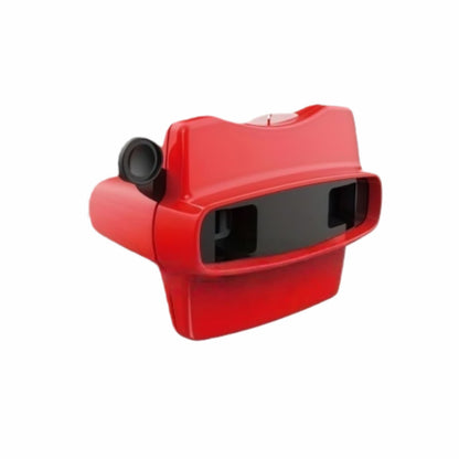 3D viewfinder toy displayed with four examples of 7-color image photo reel cards for customization.