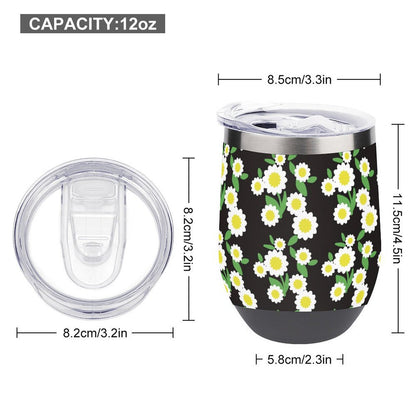 Reusable Insulated Travel Tumbler 12oz size and dimensions with lid.