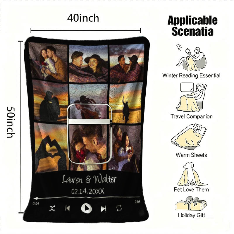40x50 inch music photo blanket gift size guide.