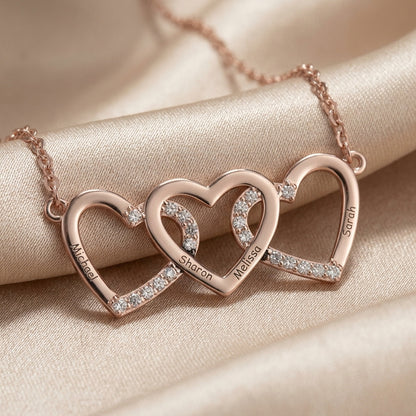 Woman showcasing custom rose gold mothers gift