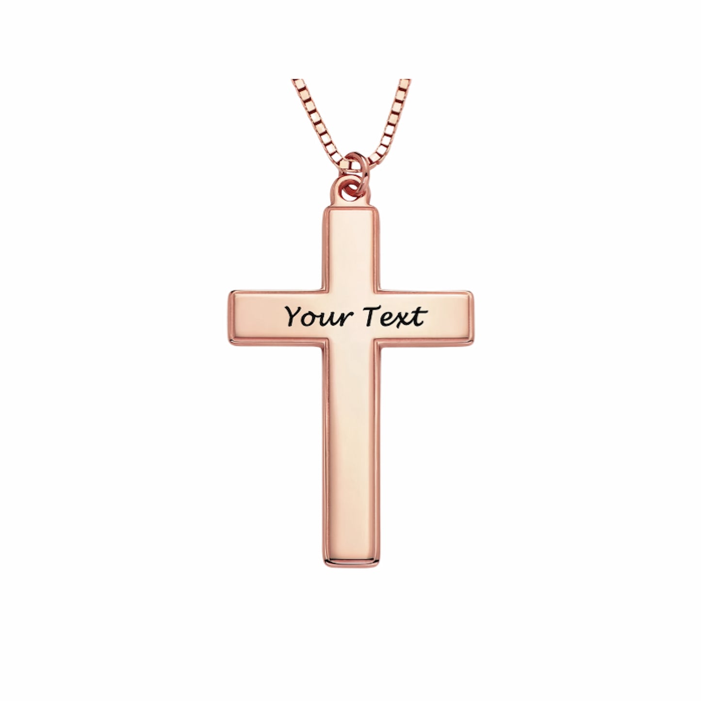 Collier croix gravé personnalisé - Cadeau unisexe en argent sterling ou plaqué or 18 carats