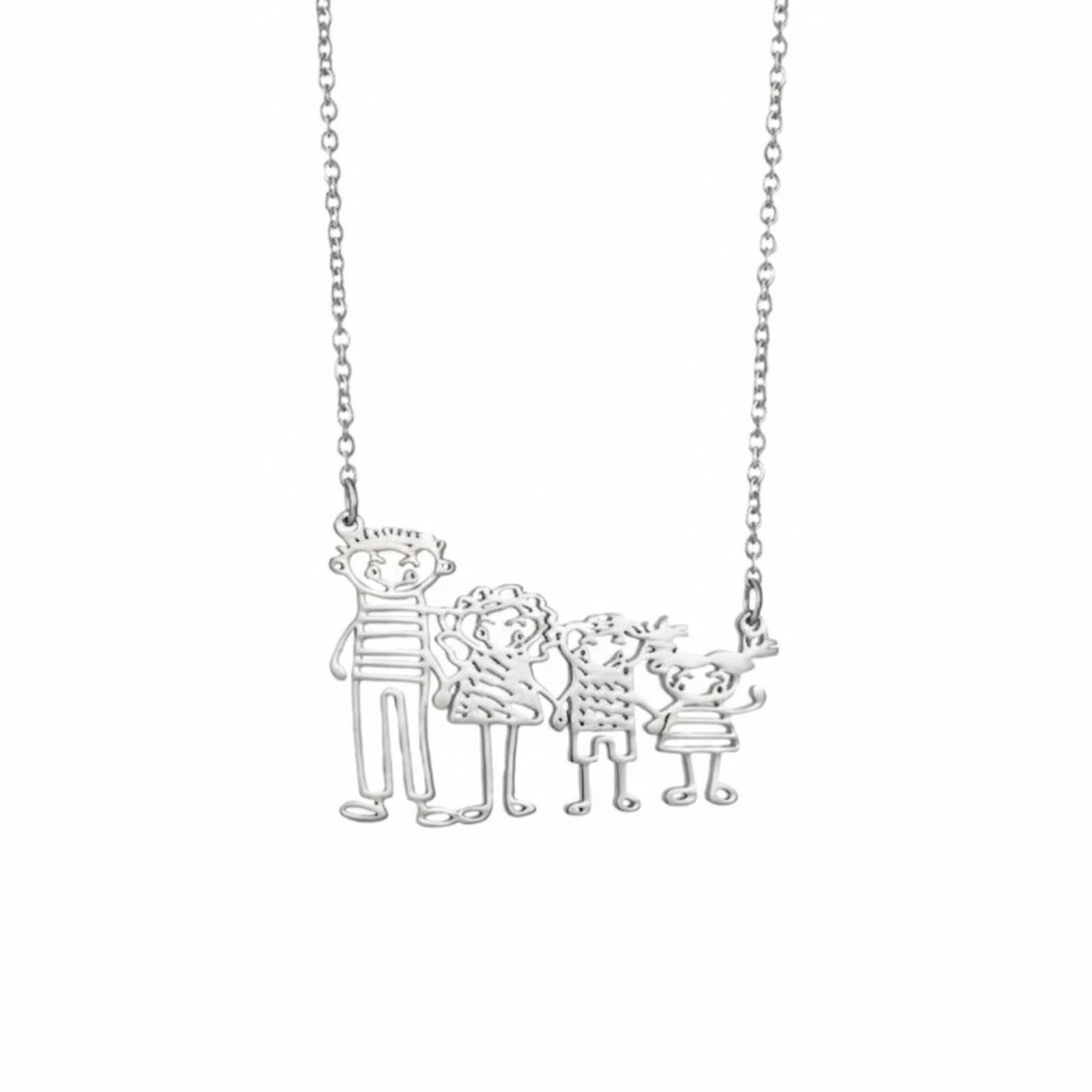 Sentimental personalized gift for parents: Drawing pendant from their child's artwork.