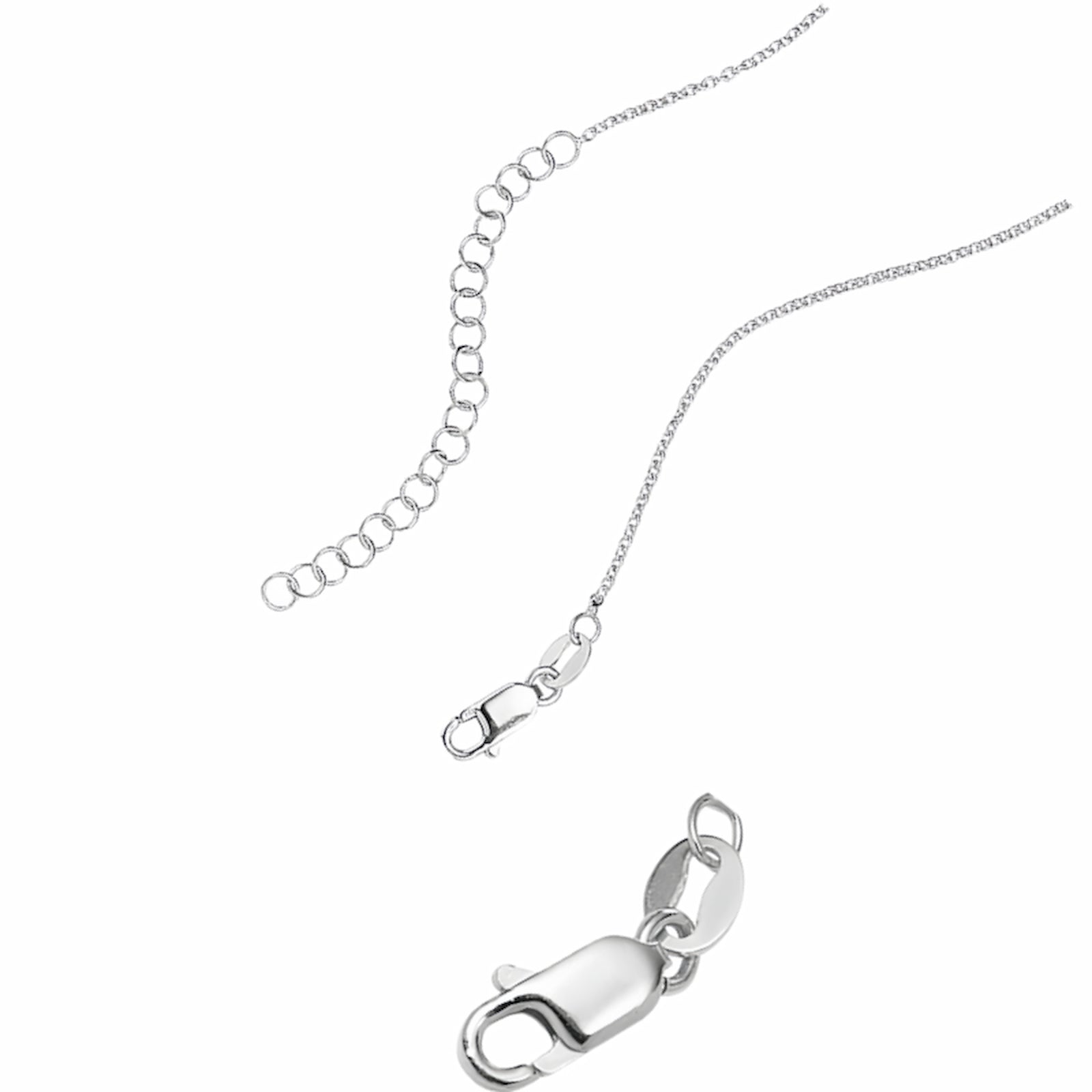 925 Silver Necklace Clasp and Adjustable Extender Chain Detail.