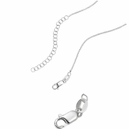 925 Silver Necklace Clasp and Adjustable Extender Chain Detail.