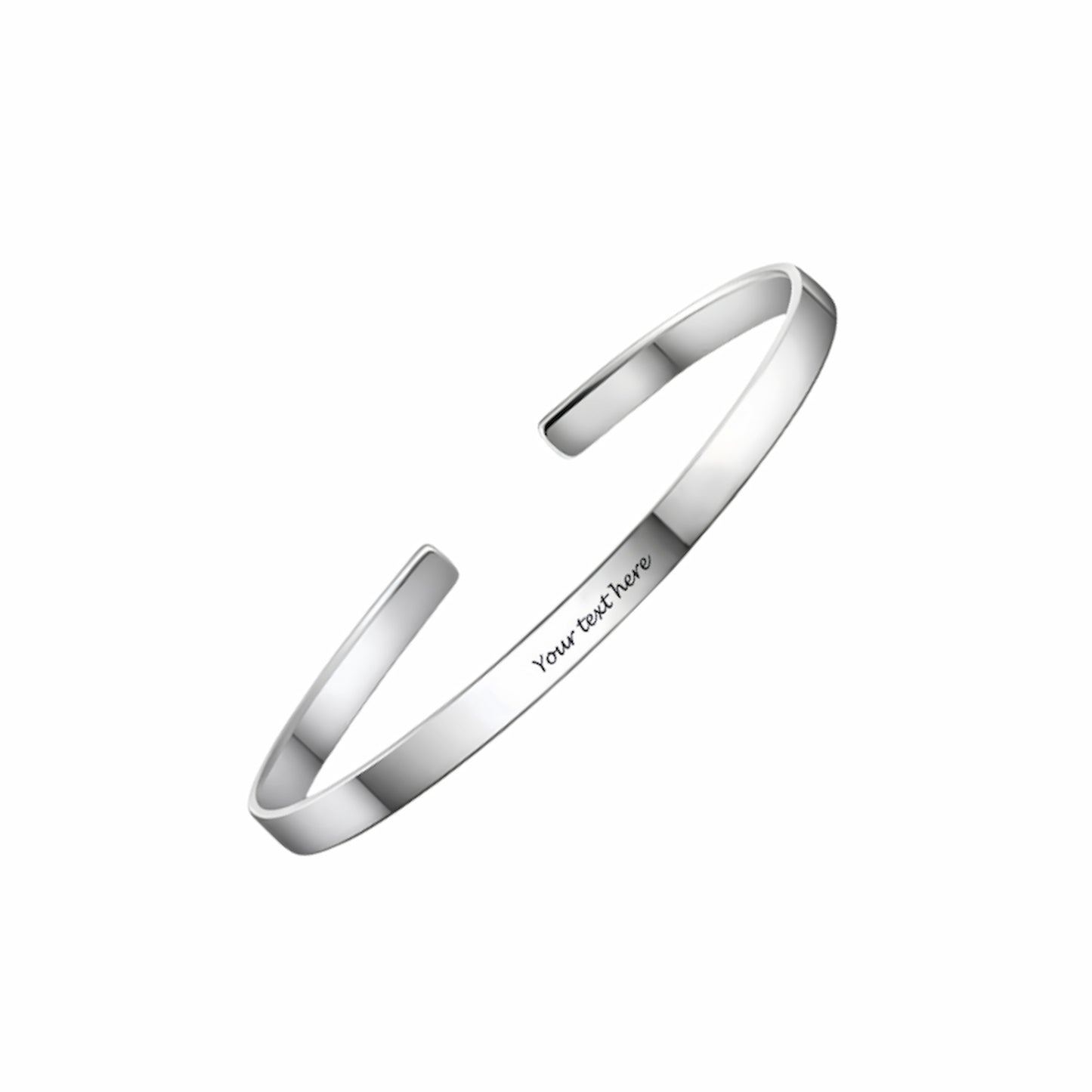 Bracelet manchette gravé personnalisé pour homme - Bijou jonc ouvert en argent sterling sur mesure