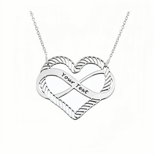 Collier Cœur Infini Personnalisé - Cadeau en Argent Sterling avec Nom Gravé Personnalisé pour Maman